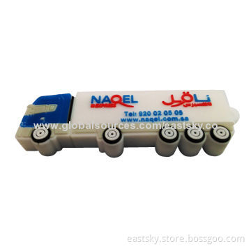 Custom Truck-shaped USB drive, Made of Soft PVC Material, OEM Orders WelcomedNew